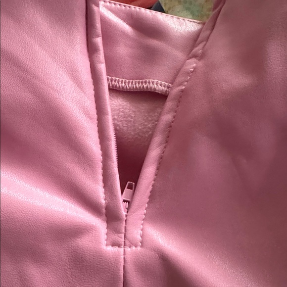 Pink Faux Leather Stretchy Mini Skirt - Picture 12 of 13